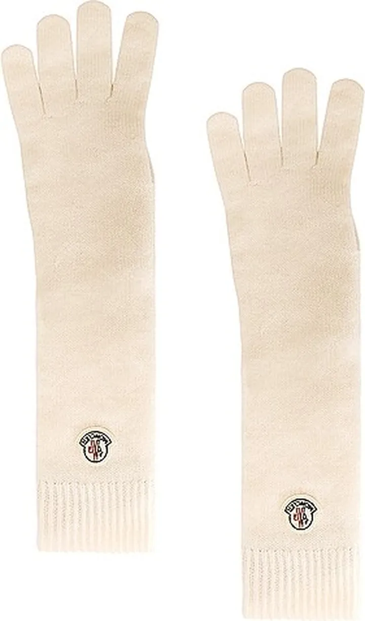 Moncler Wool Gloves in Cream