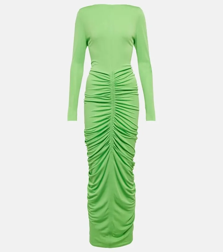 Ruched jersey maxi dress