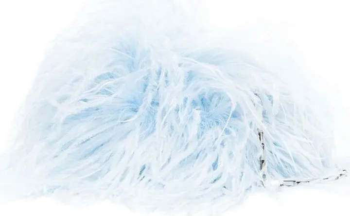 Blue Greta Feather Shoulder Bag