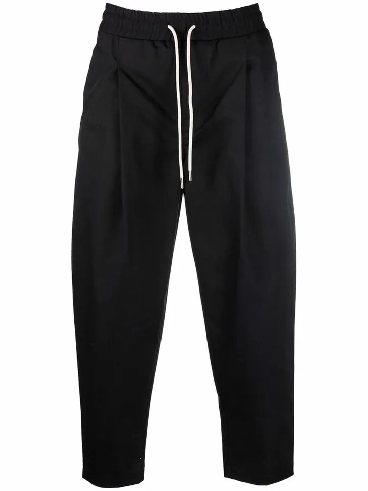 Cropped Pleat-Detail Trousers