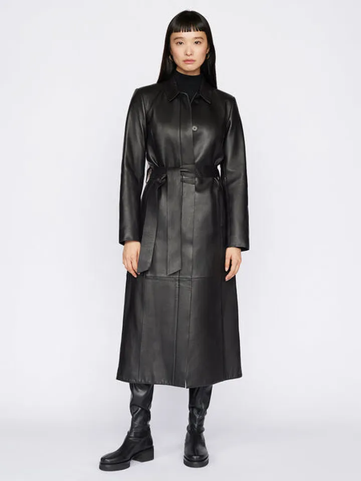 Clean Leather Trench Noir