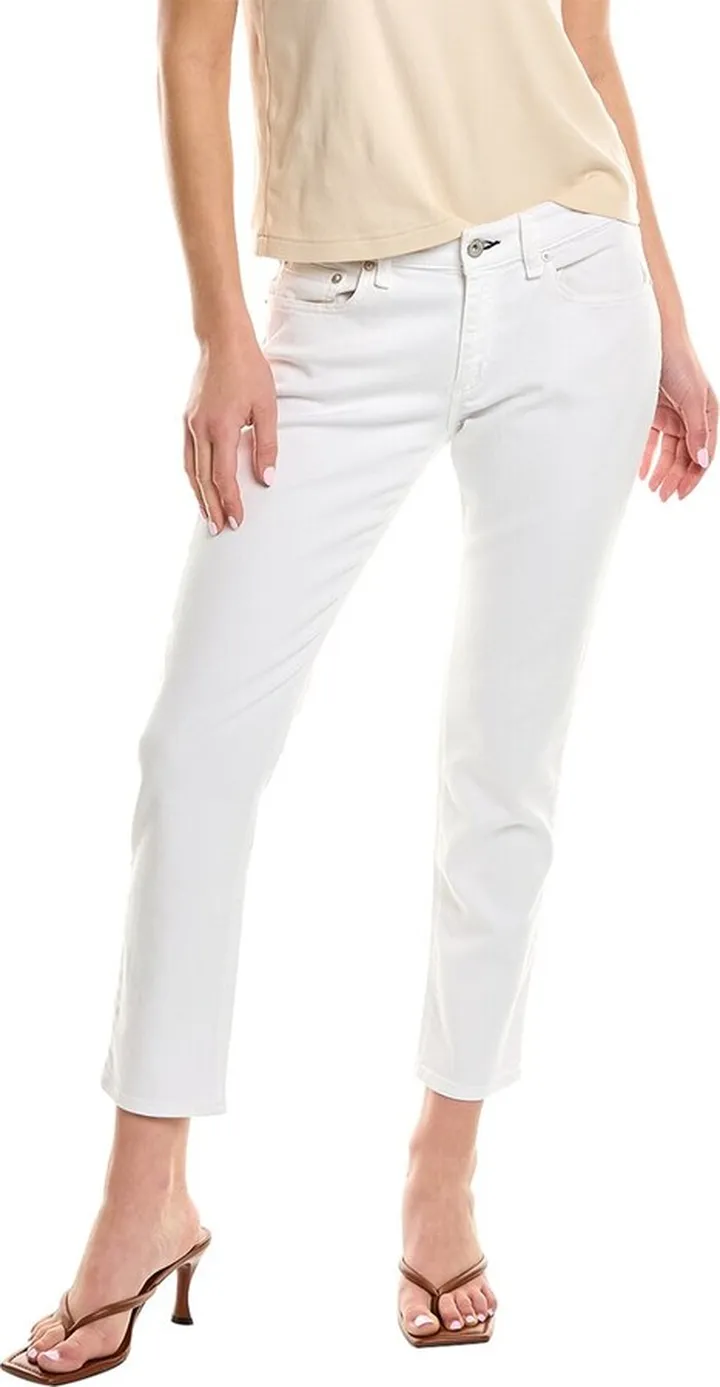 Rag & Bone Dre White Low-Rise Slim Boyfriend Jean