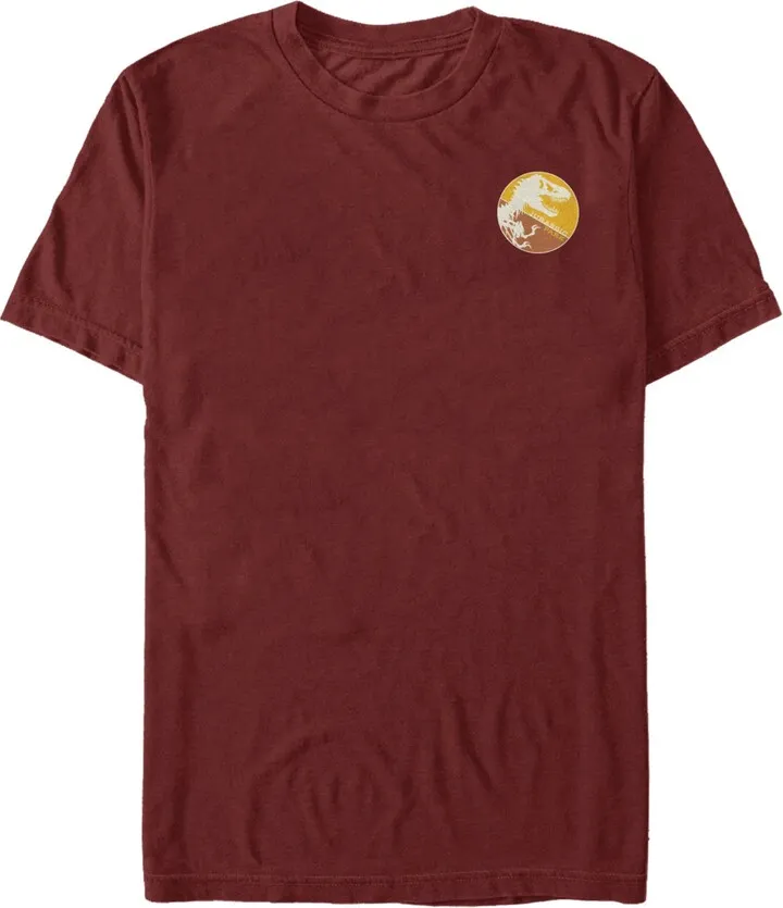 Fifth Sun Jurassic Park Men's Split Colors T-Rex Logo Short Sleeve T-Shirt