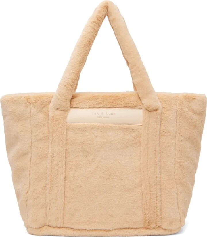 rag & bone Beige Faux-Fur Cloud Tote