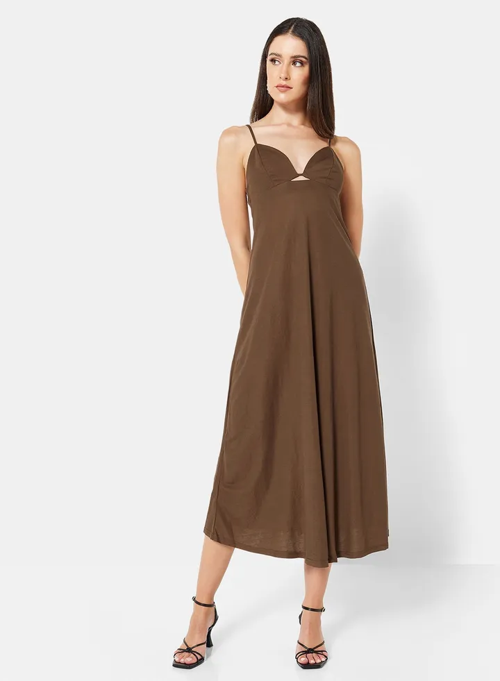Vani Plunge Midi Dress