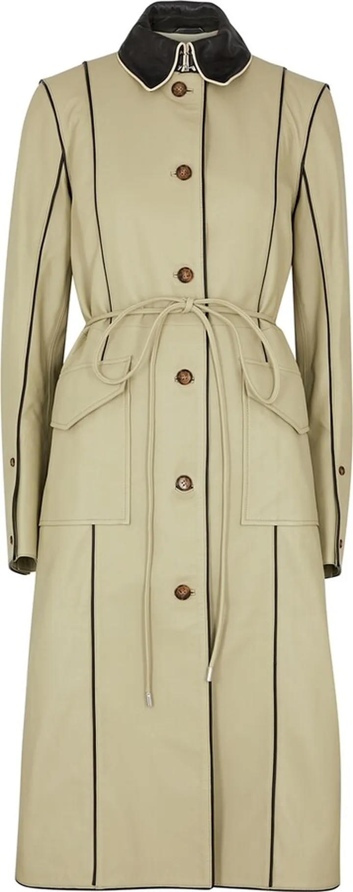 Saks Potts Amalie Panelled Leather Coat