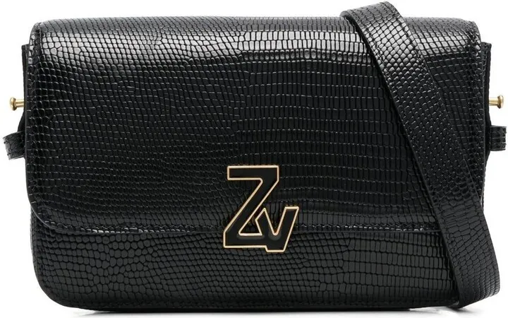 Logo-Plaque Leather Shoulder Bag