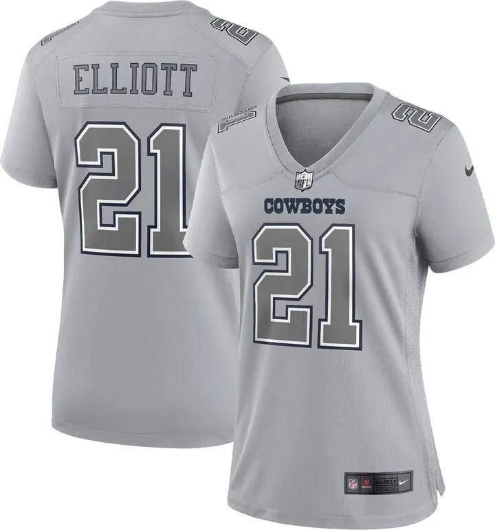 Women's Nike Ezekiel Elliott Gray Dallas Cowboys Atmosphere Fashion Game Jersey
