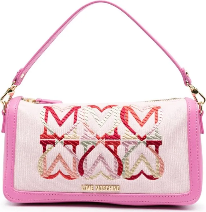 Embroidered-Motif Canvas Tote Bag