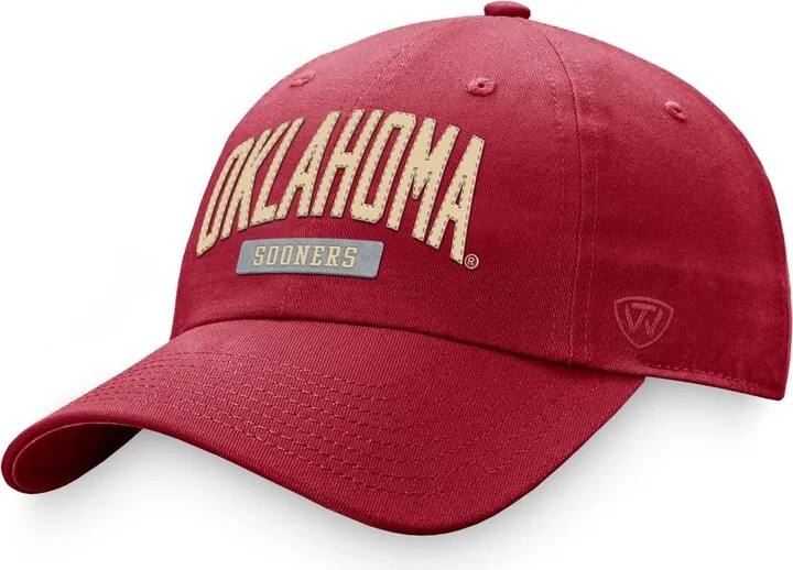 Men's Top of the World Crimson Oklahoma Sooners Tame Adjustable Hat