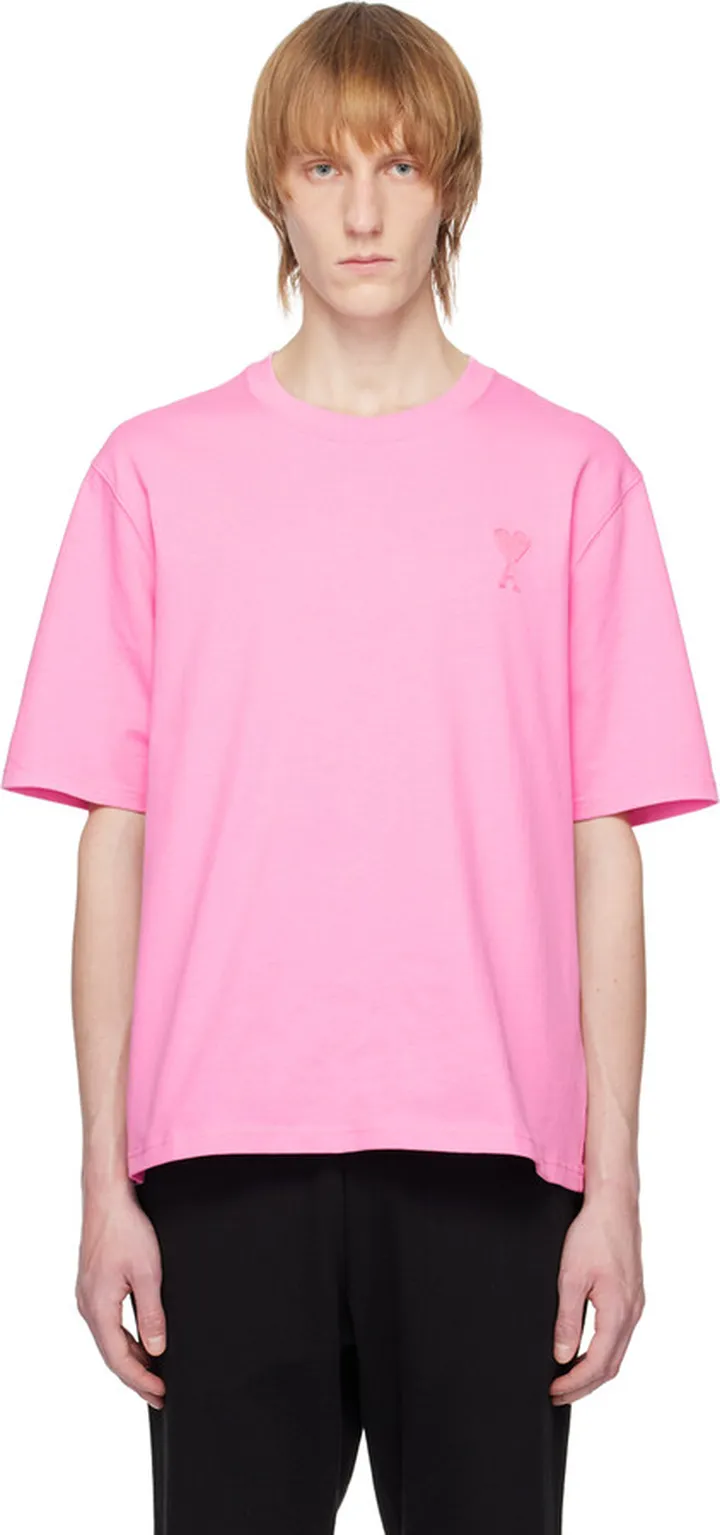 AMI Alexandre Mattiussi Pink Ami De Cœur T-Shirt