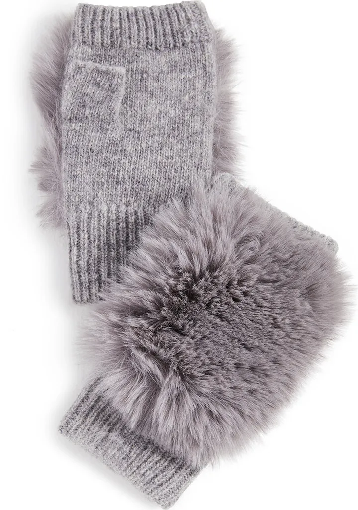 Adrienne Landau Knit Fingerless Gloves