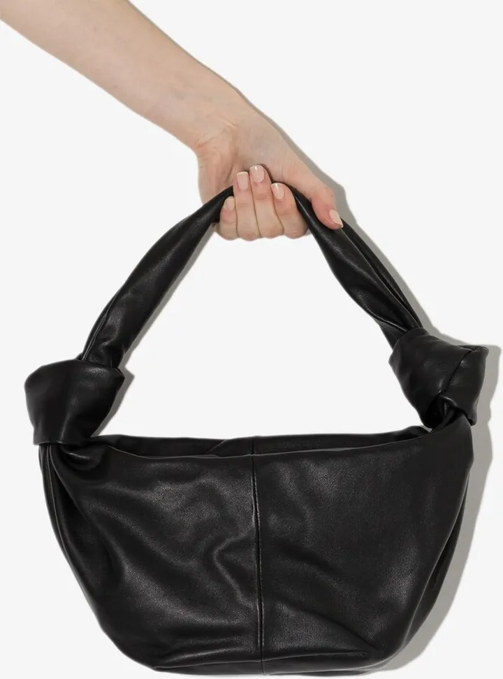 Black Teen Double Knot Leather Shoulder Bag