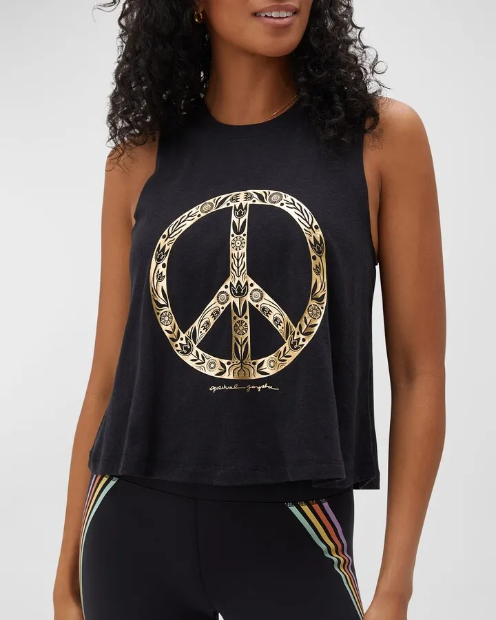 Peace Cropped Tank Top