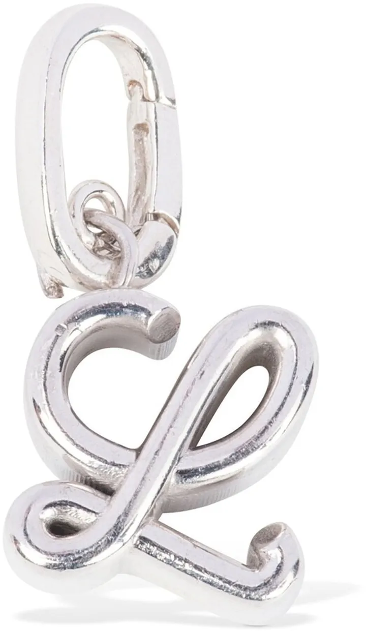 L sterling silver charm