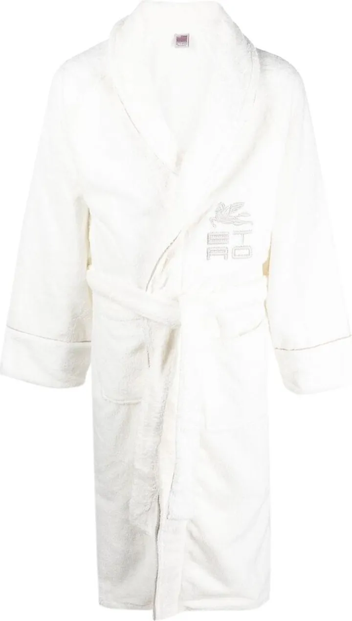 Embroidered-Motif Cotton Robe