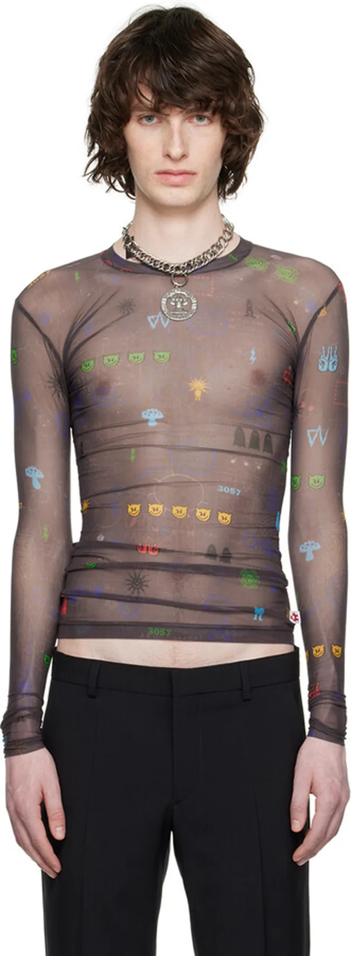Walter Van Beirendonck Brown Wirwar Long Sleeve T-Shirt