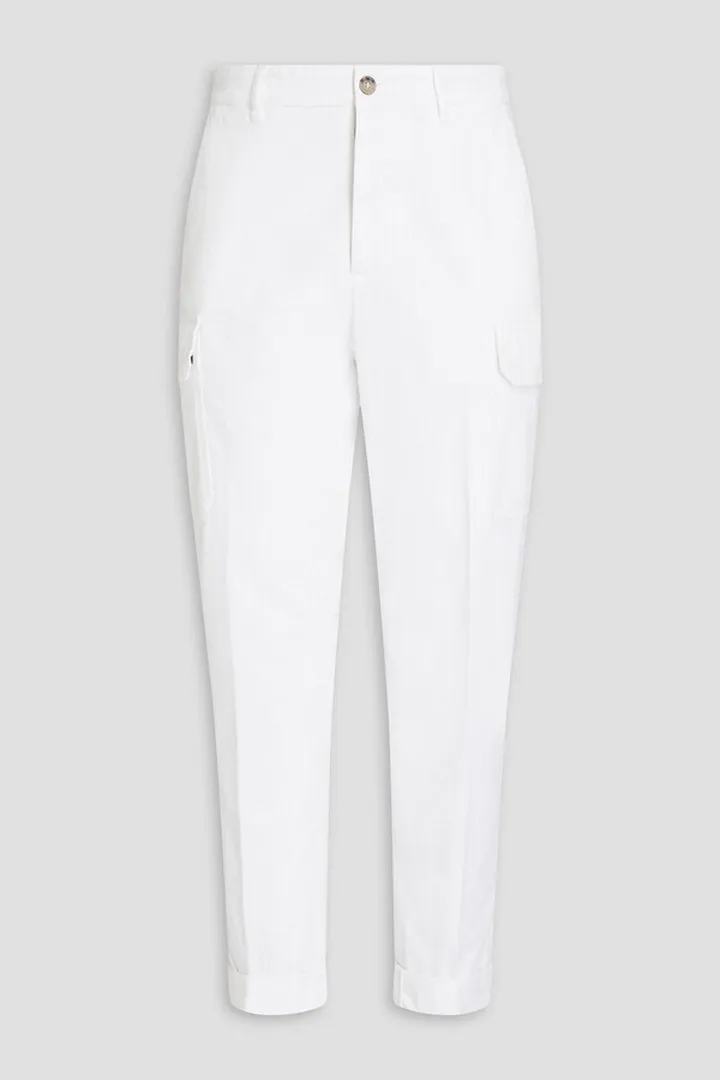 Cotton-blend gabardine cargo pants