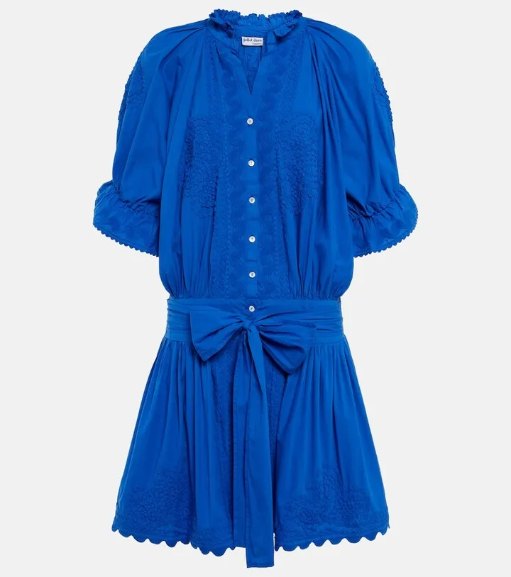 Embroidered cotton minidress