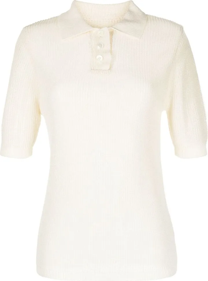 Crochet-Piqué Knitted Top