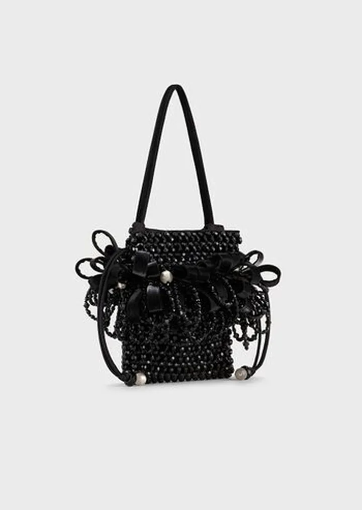 Beaded and glass mesh jewelled small bag