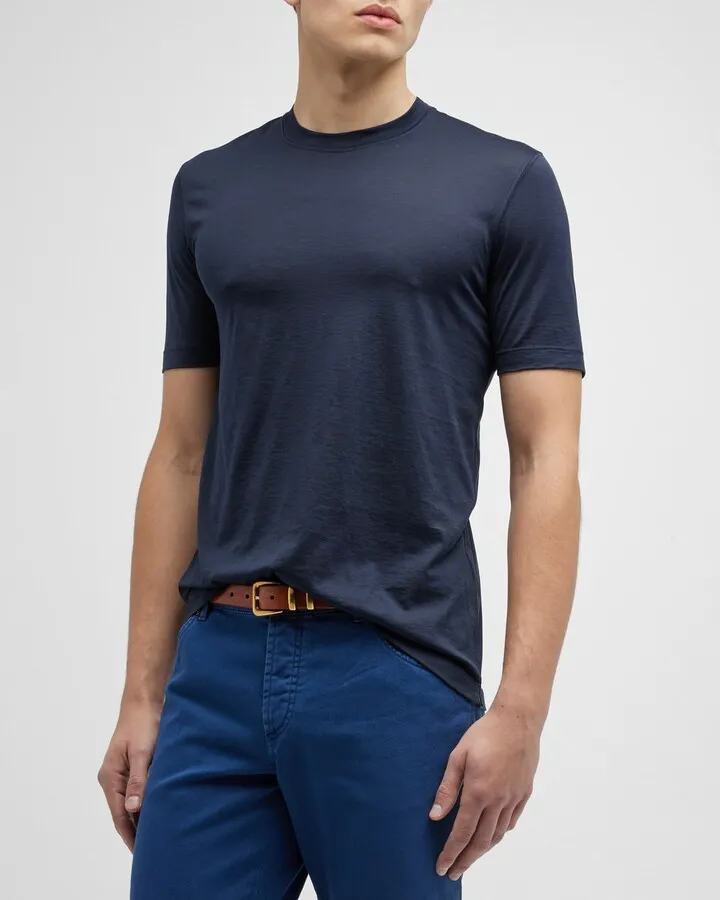 Men's Silk-Cotton Crew T-Shirt