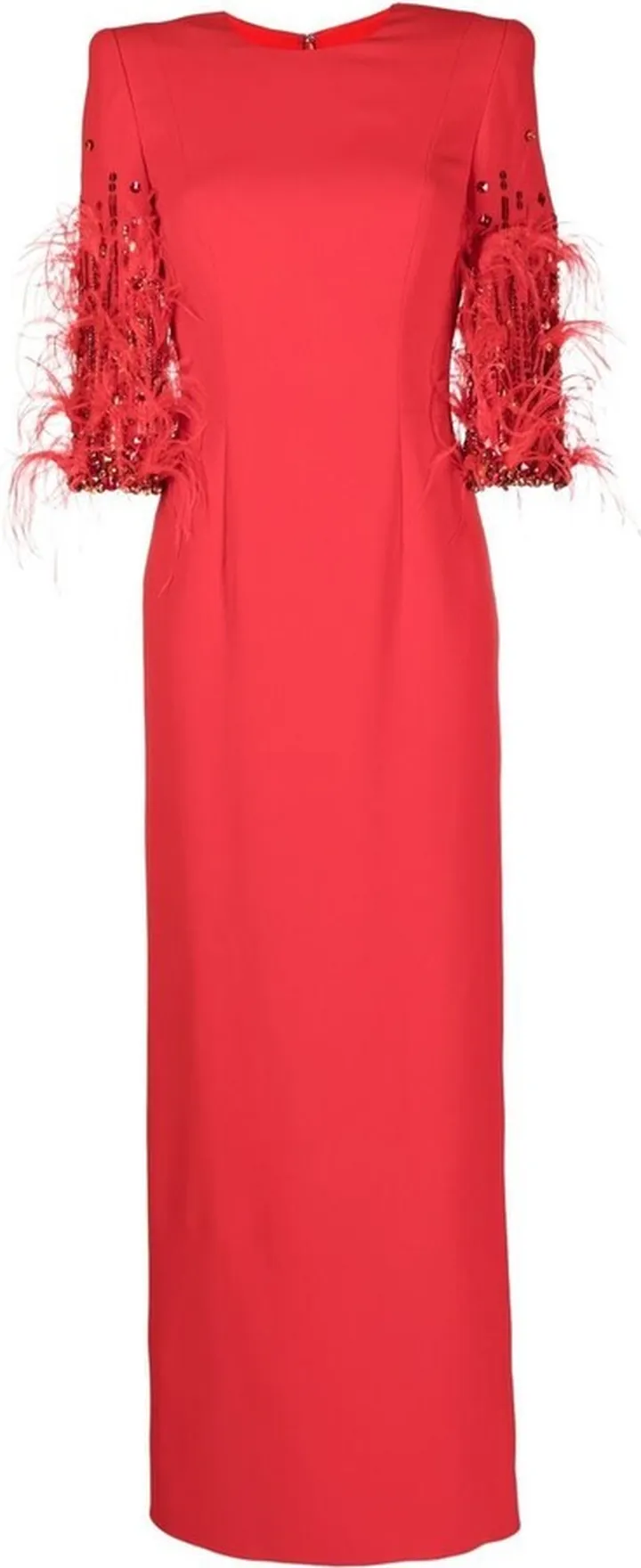 Hummingbird feather-embellished dress