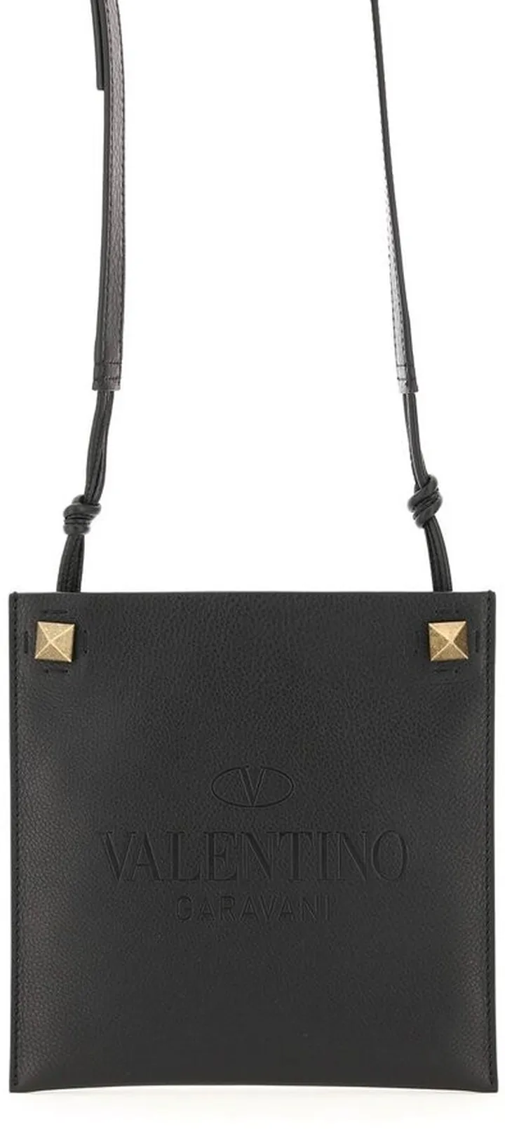 Valentino Garavani Rockstud Logo Embossed Crossbody Bag