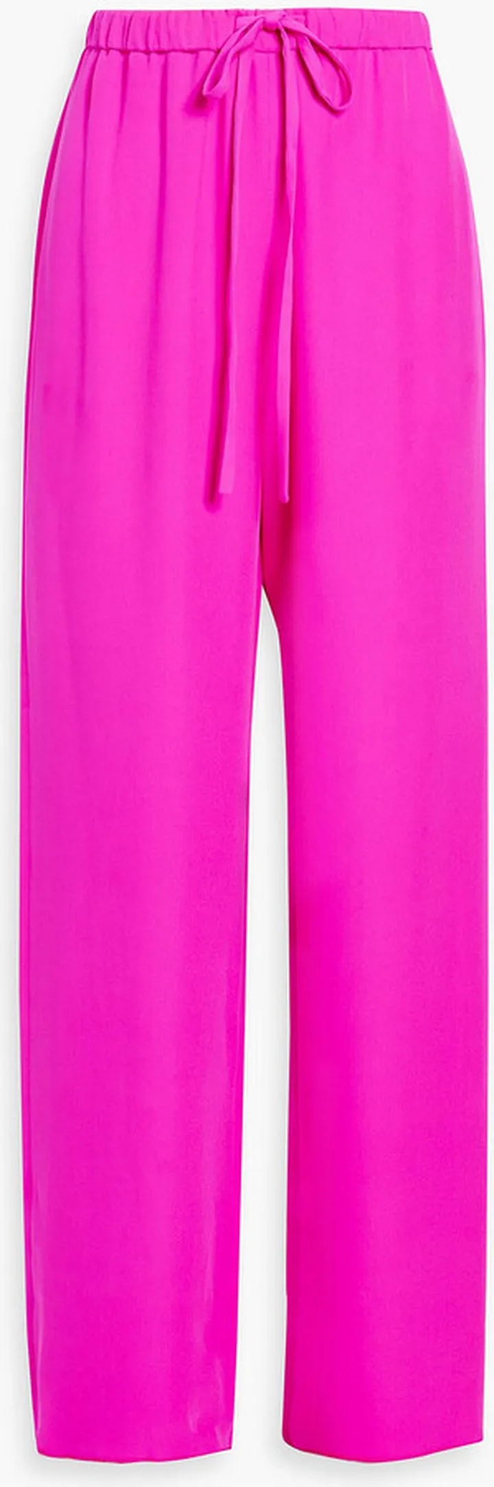 Silk-crepe wide-leg pants