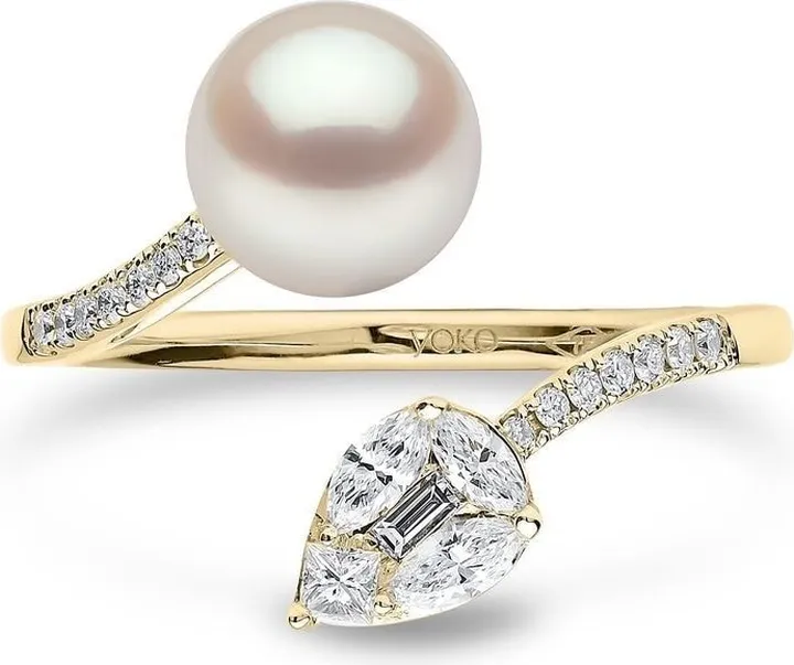 18kt yellow gold Starlight pearl and diamond ring