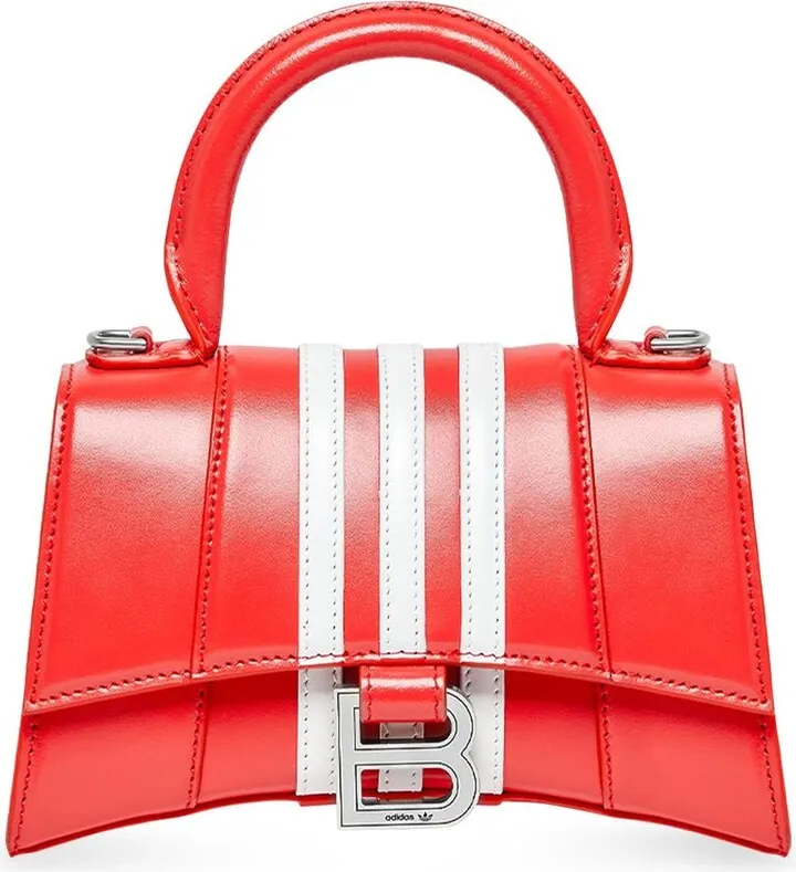 XS Hourglass croc embossed leather bag