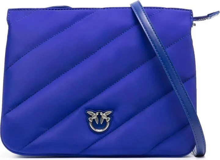 Blue Love Puff Tris Mini Crossbody Bag In Leather Woman