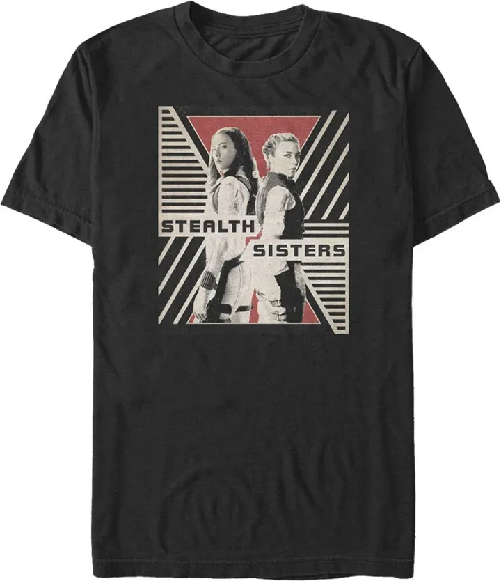 Men's Marvel Black Widow Stealth Sisters Streak T-Shirt - Black - X Large