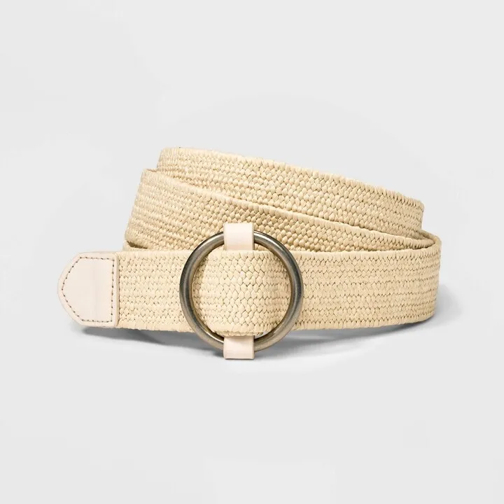 Women's Woven Belt - Ava & Viv™ Beige 3X-4X