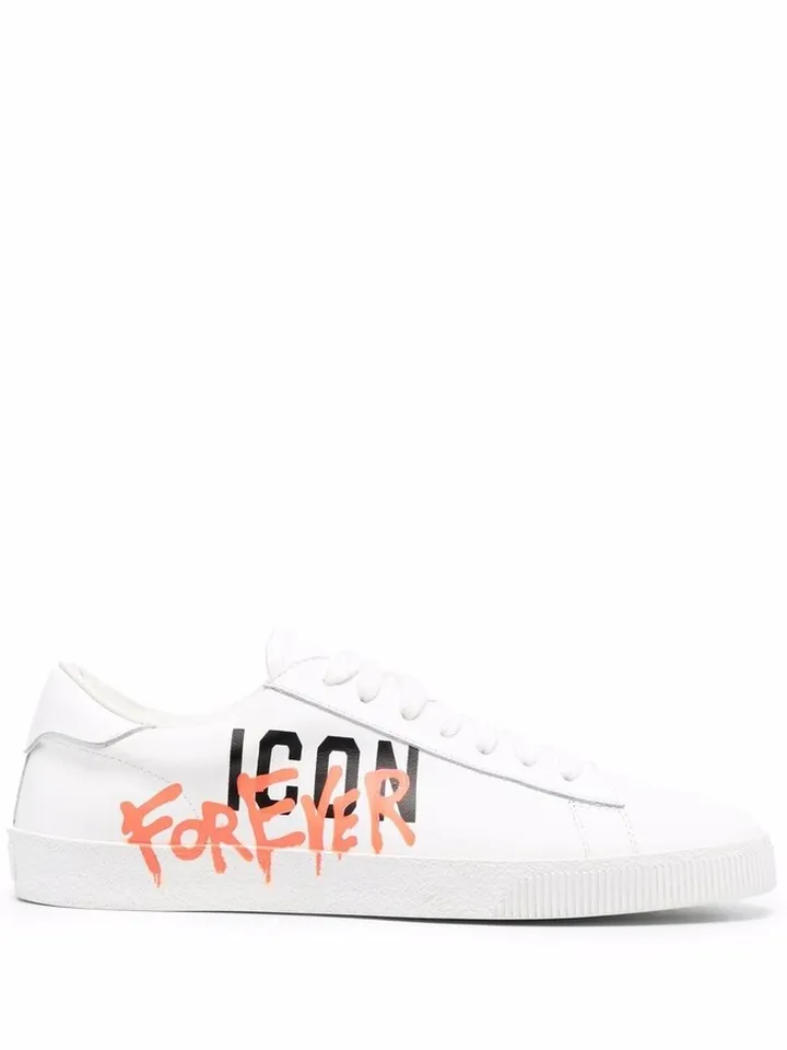 Icon-print low-top sneakers