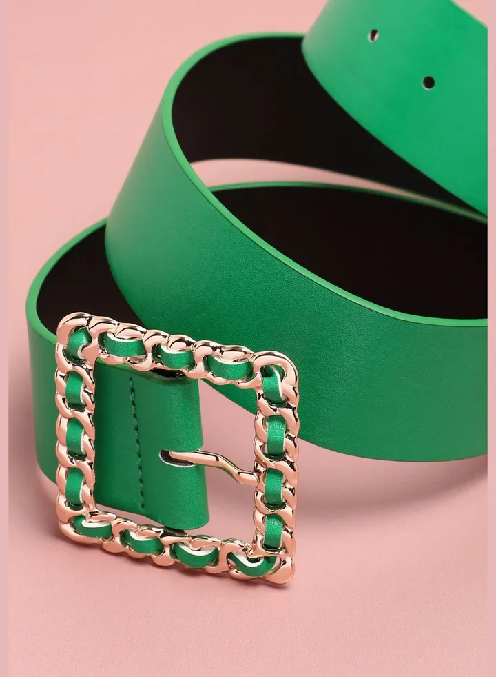 Casual Solid PU Leather Waist Belt For Women