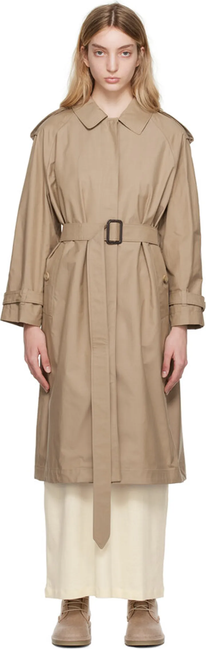 Max Mara Beige The Cube Belted Trench Coat