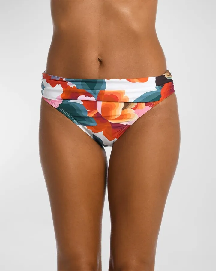 Floral Shirred Hipster Bikini Bottoms