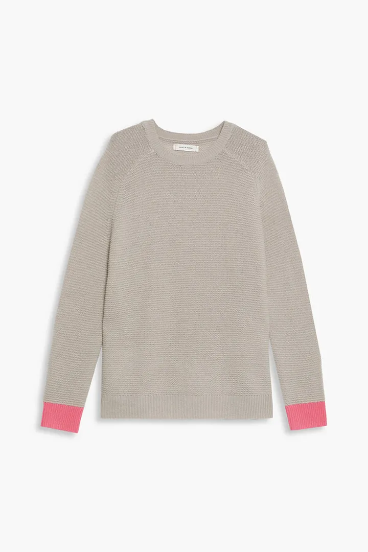 Two-tone wool and cashmere-blend sweater