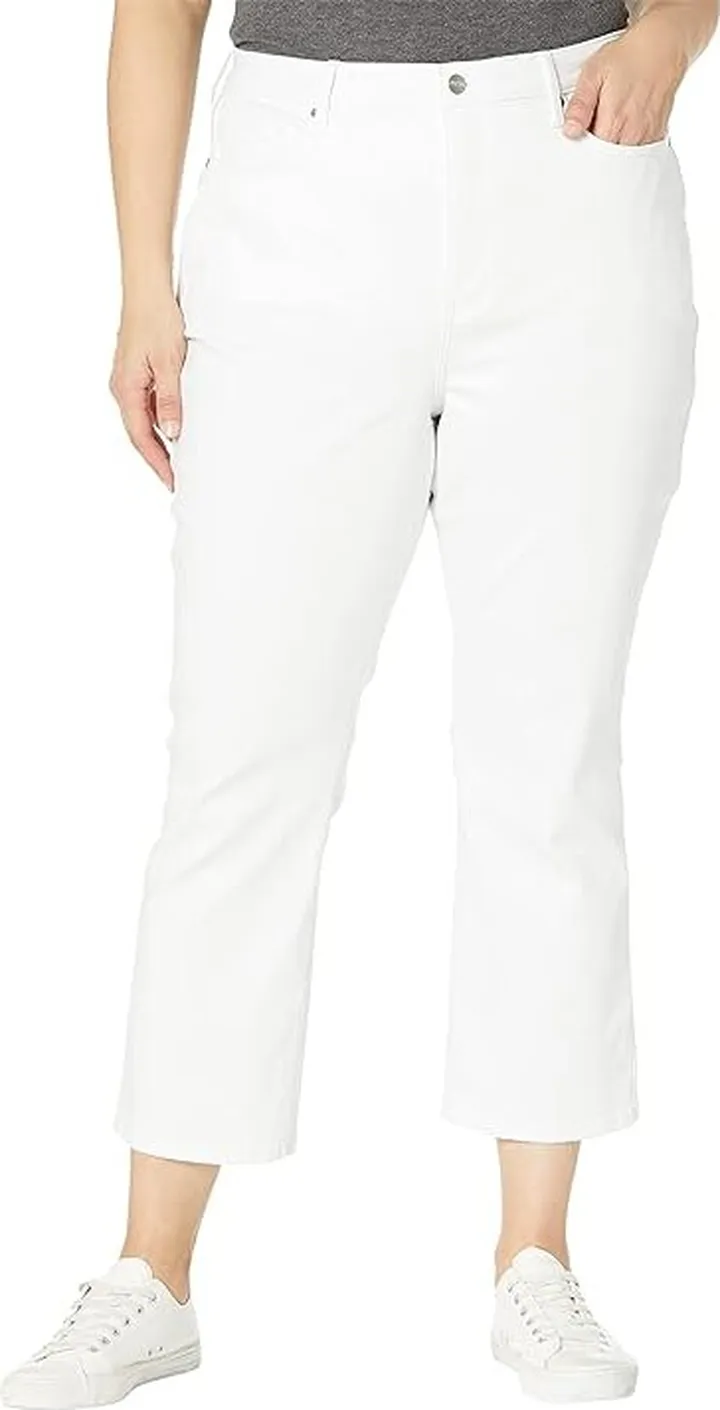 NYDJ Plus Size Slim Boot Ankle Jeans in Optic White (Optic White) Women's Jeans
