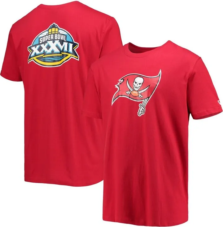 Men's New Era Red Tampa Bay Buccaneers Patch Up Collection Super Bowl Xxxvii T-shirt