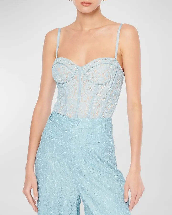 Corinne Silk Lace Corset Bodysuit