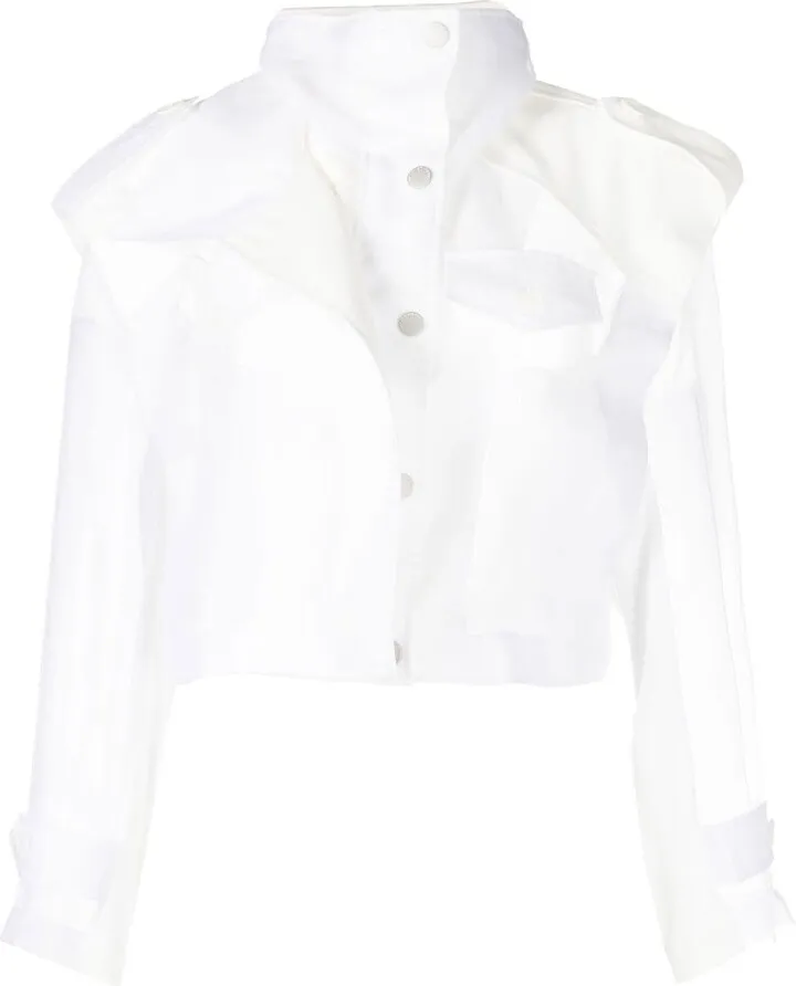 Sheer Cropped Trench Coat