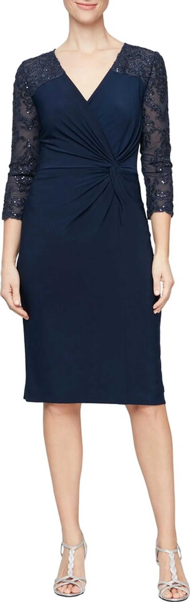 Beaded Sleeve Cocktail Dress