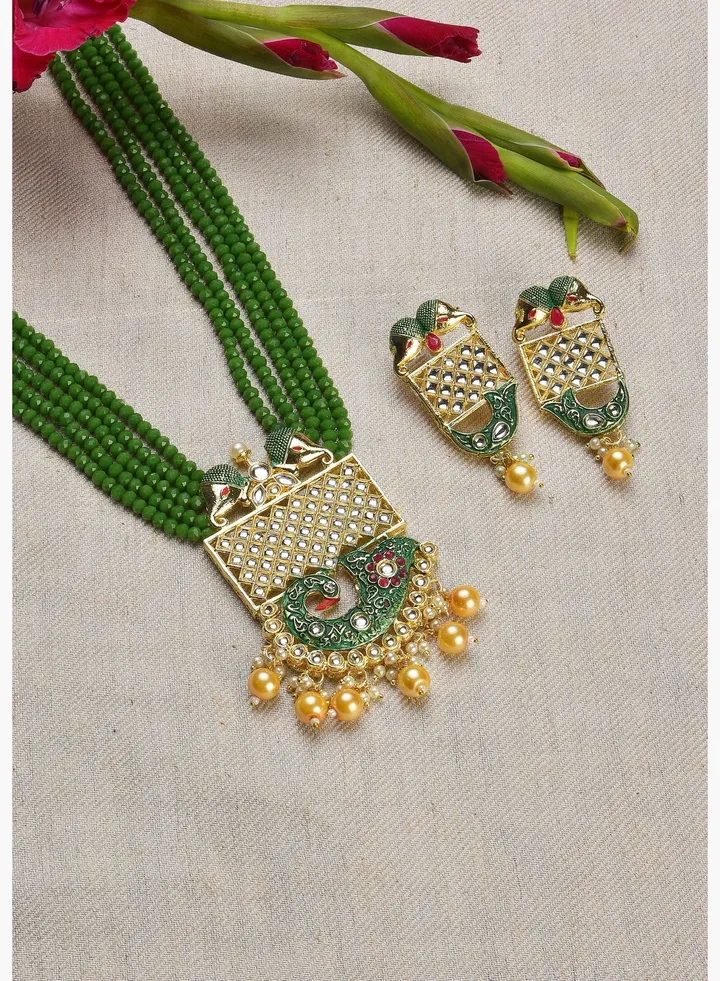 Kundan Meenakari Gold Plated Necklace Set