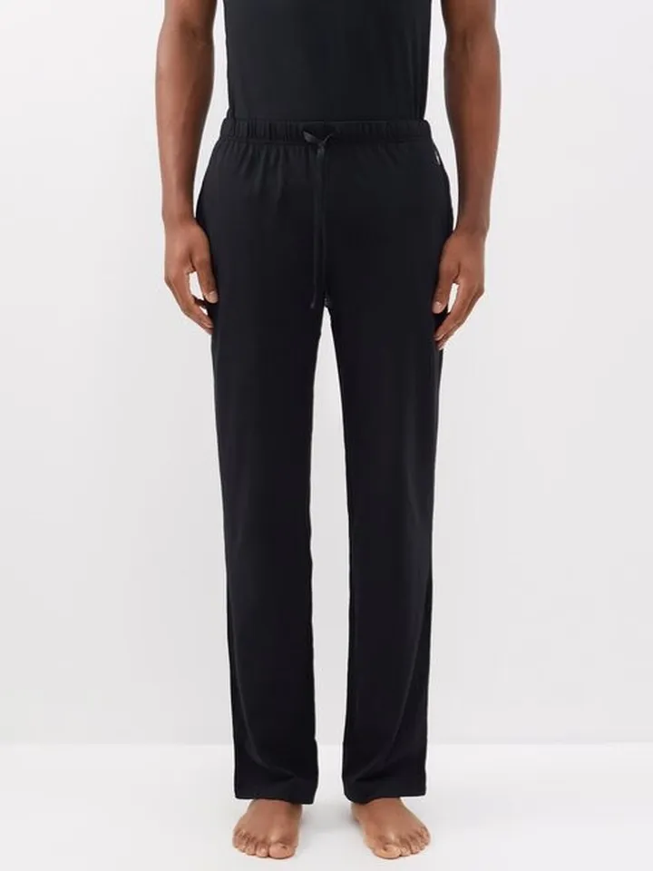 Logo-embroidered Cotton-jersey Pyjama Trousers