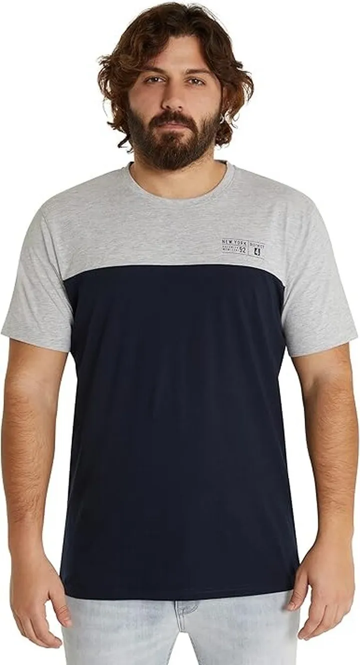 Johnny Bigg Big Tall NY District Spliced Tee (Navy) Men's Clothing
