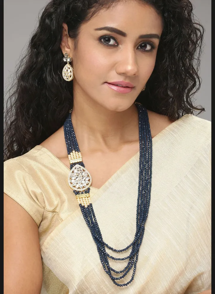 Gold Plated Beaded Designer Jewel Set