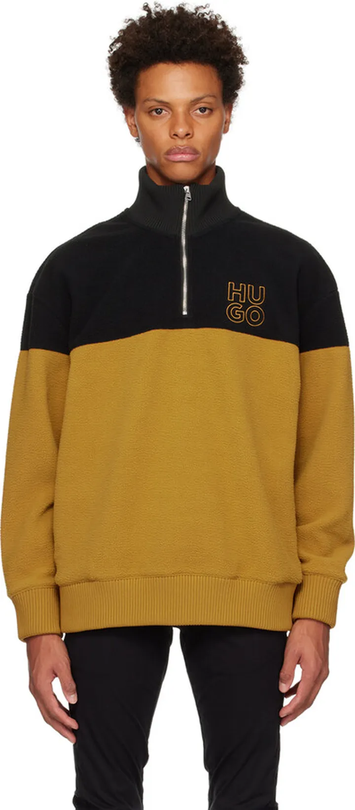 Hugo Yellow Stacked Sweater
