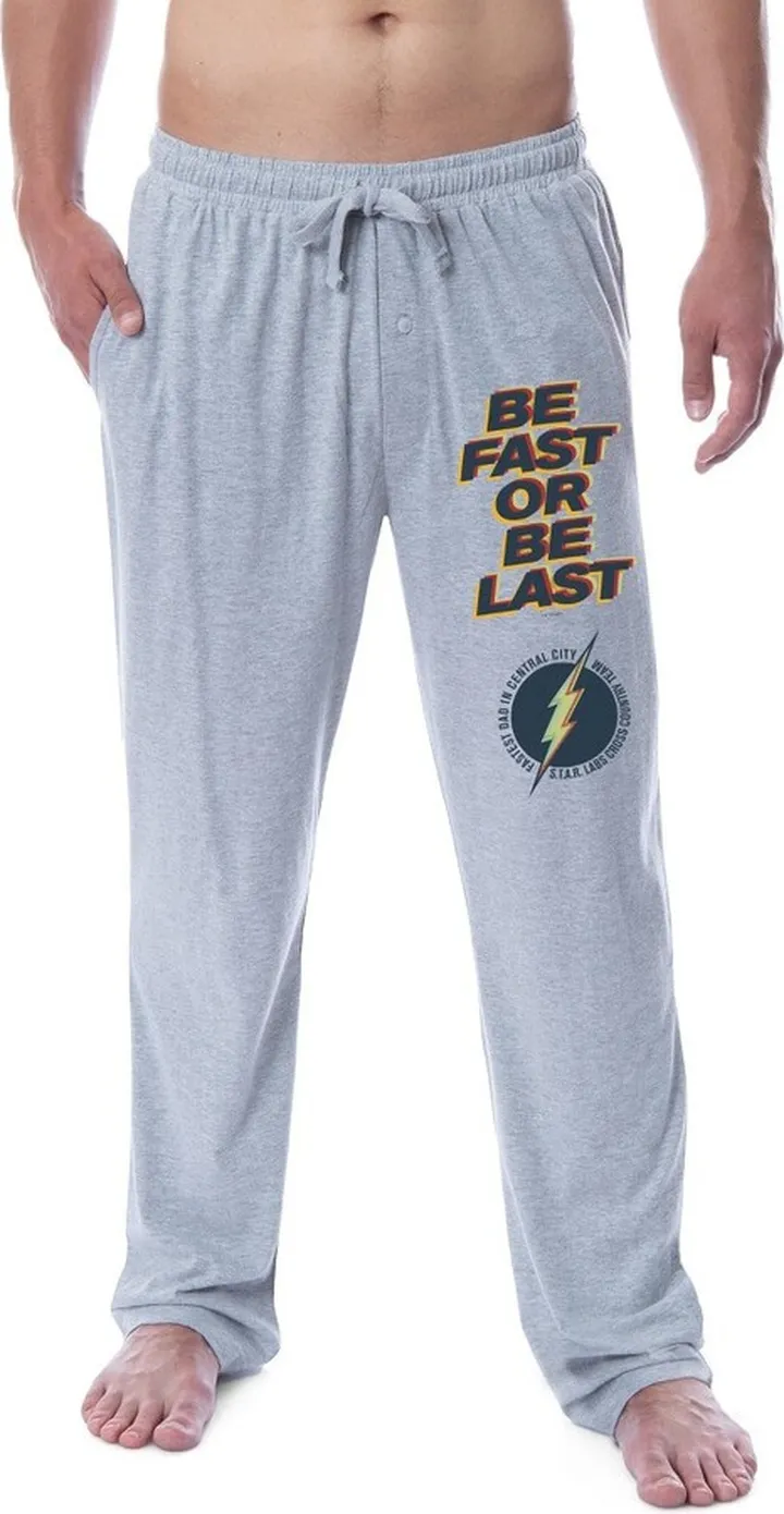 DC Comics Mens' The Flash Be Fast Be Last Father's Day Sleep Pajama Pants (XXXL) Grey